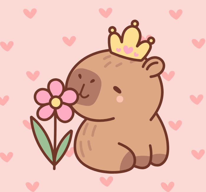 Những mẫu avatar capybara phù hợp với bạn nữ thích sự ngọt ngào